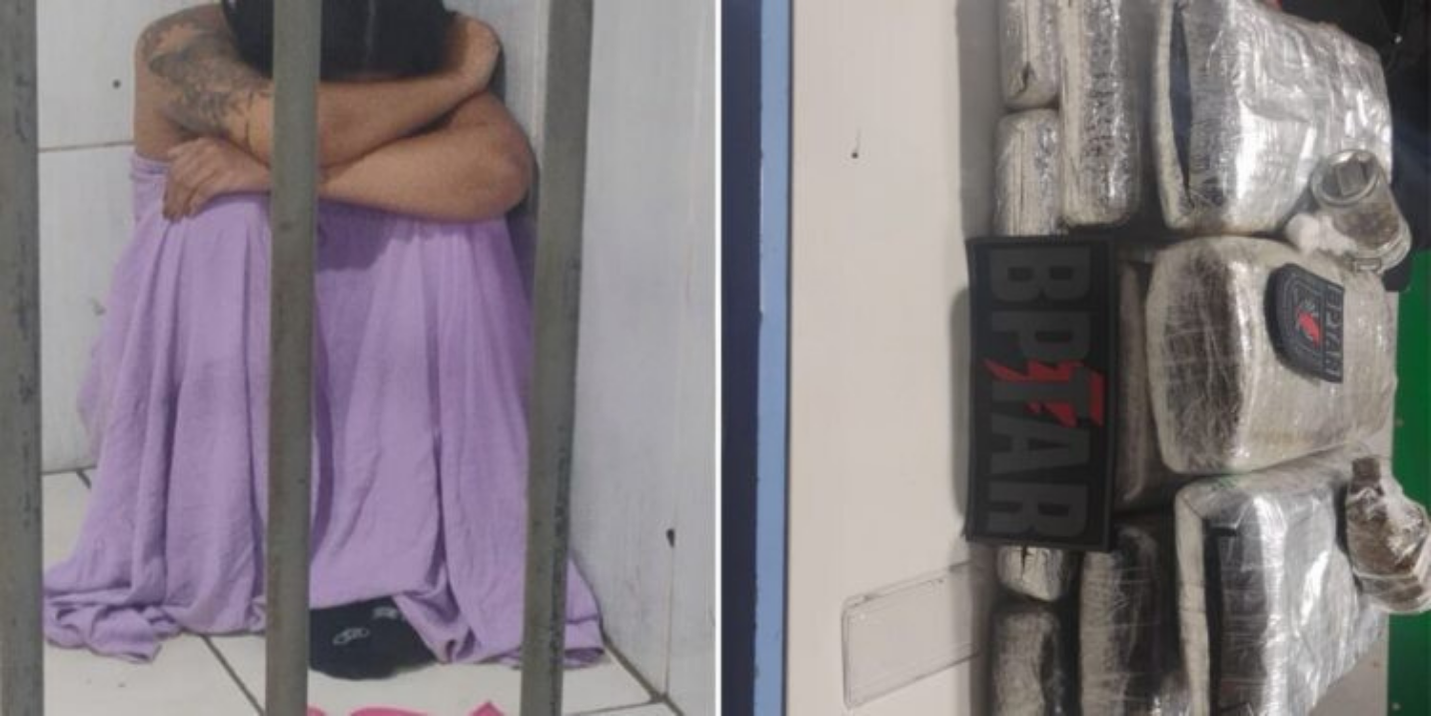 Jovem é presa e menor apreendido com 10 kg de maconha no Rio Madeira