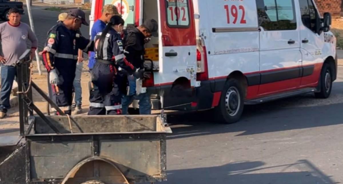 Acidente entre carro e moto deixa motociclista ferido em Ji-Paraná