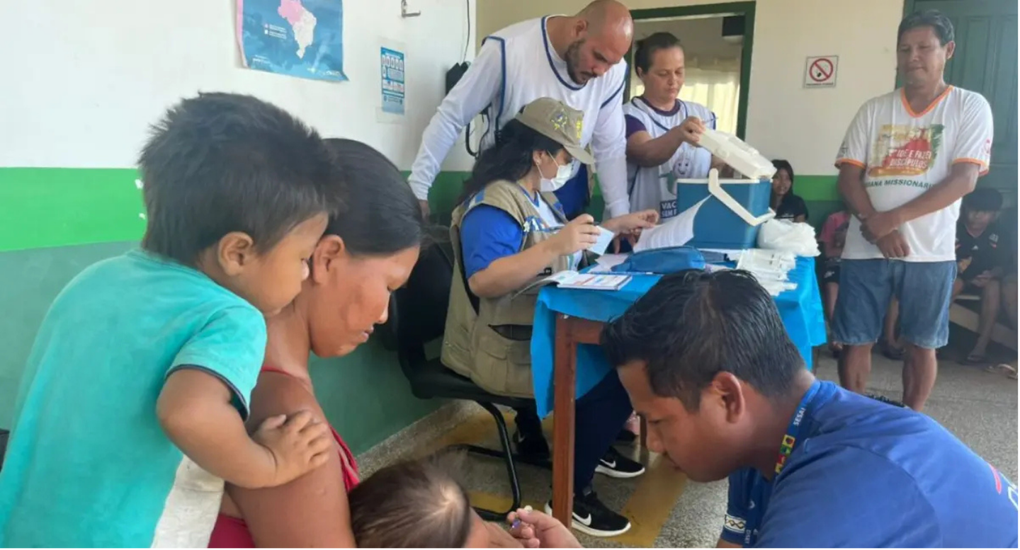 Agevisa reforça vacinação em aldeia indígena de Guajará-Mirim