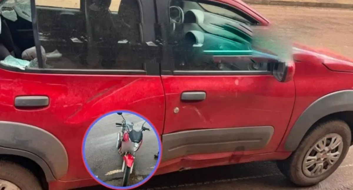 Motociclista fica ferido em colisão com carro em Rolim de Moura