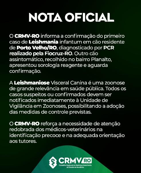 Porto Velho registra primeiro caso de leishmaniose em cão