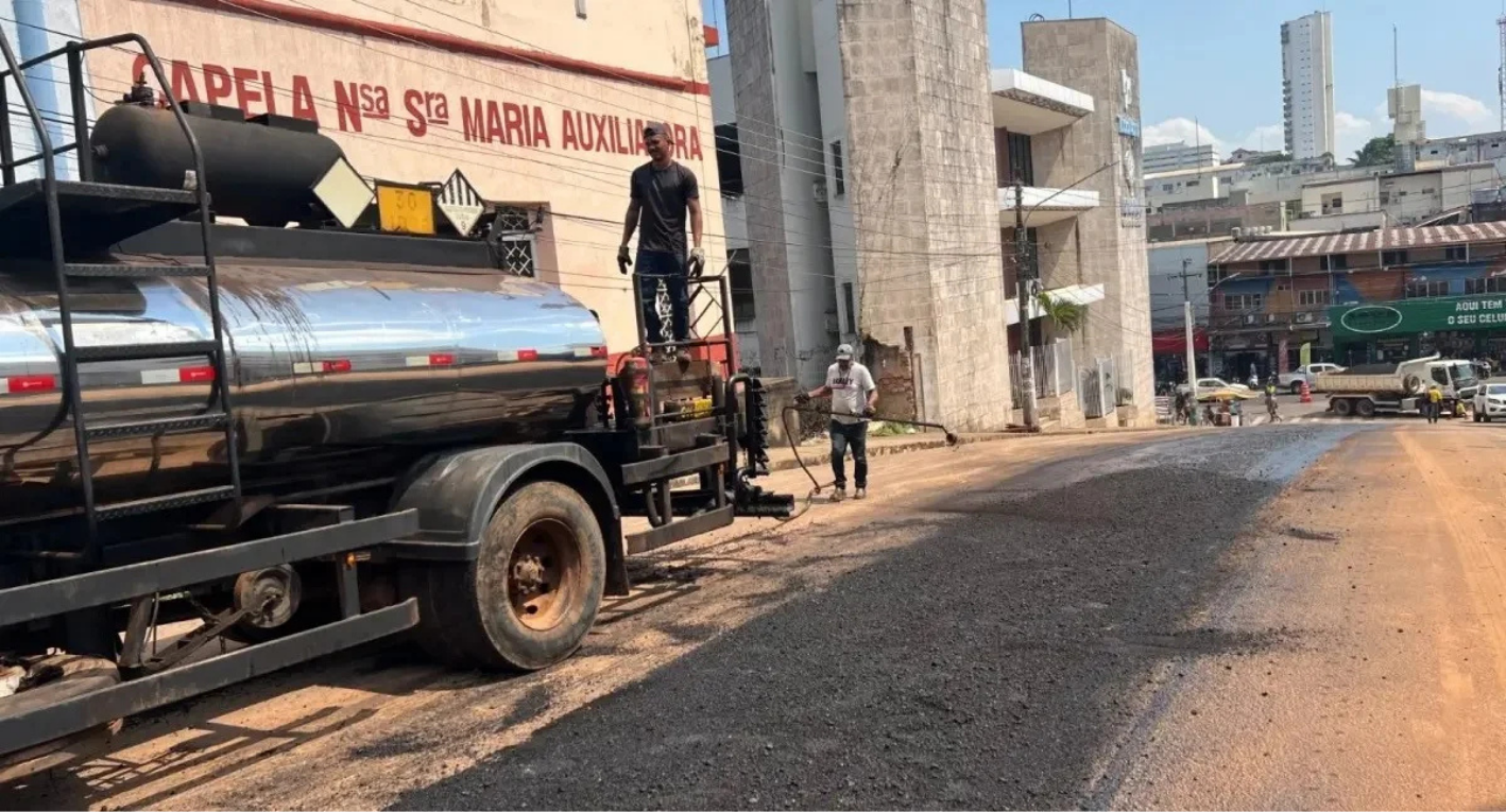 Rua Irmã Capelli ganha vagas em 45 graus no Centro de Porto Velho