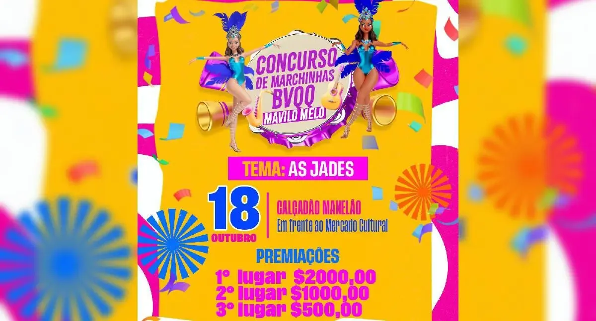 Calçadão Manelão recebe o 1º Concurso de Marchinhas Mávilo Melo neste sábado em Porto Velho
