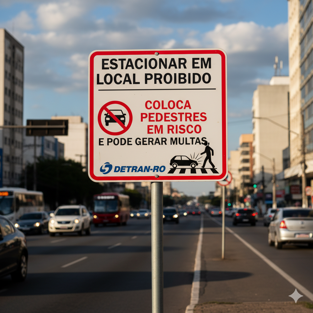Detran-RO alerta sobre riscos e penalidades por estacionar em locais proibidos