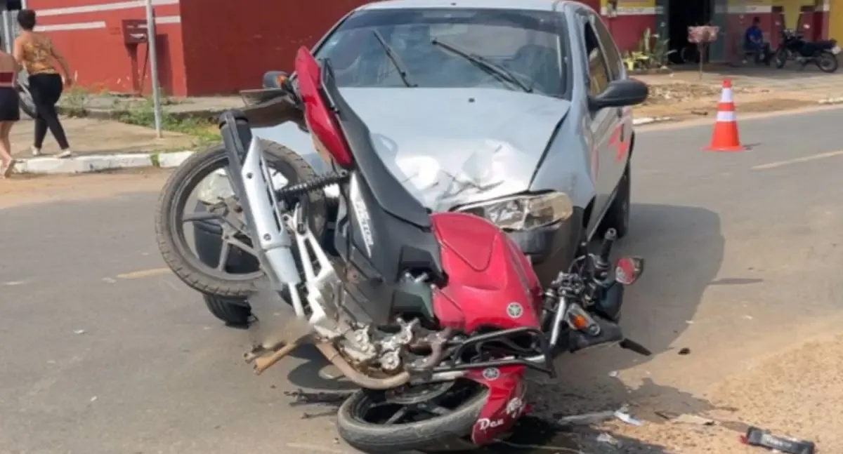 Motociclista fica ferido em colisão na K-5, em Ji-Paraná