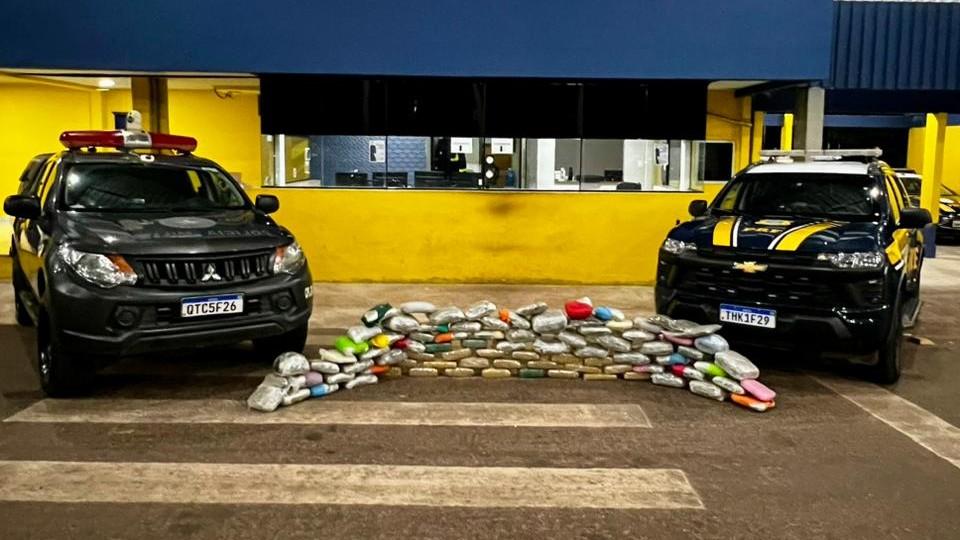 PRF apreende 68,6 kg de skunk em caminhão com destino a Santos (SP)