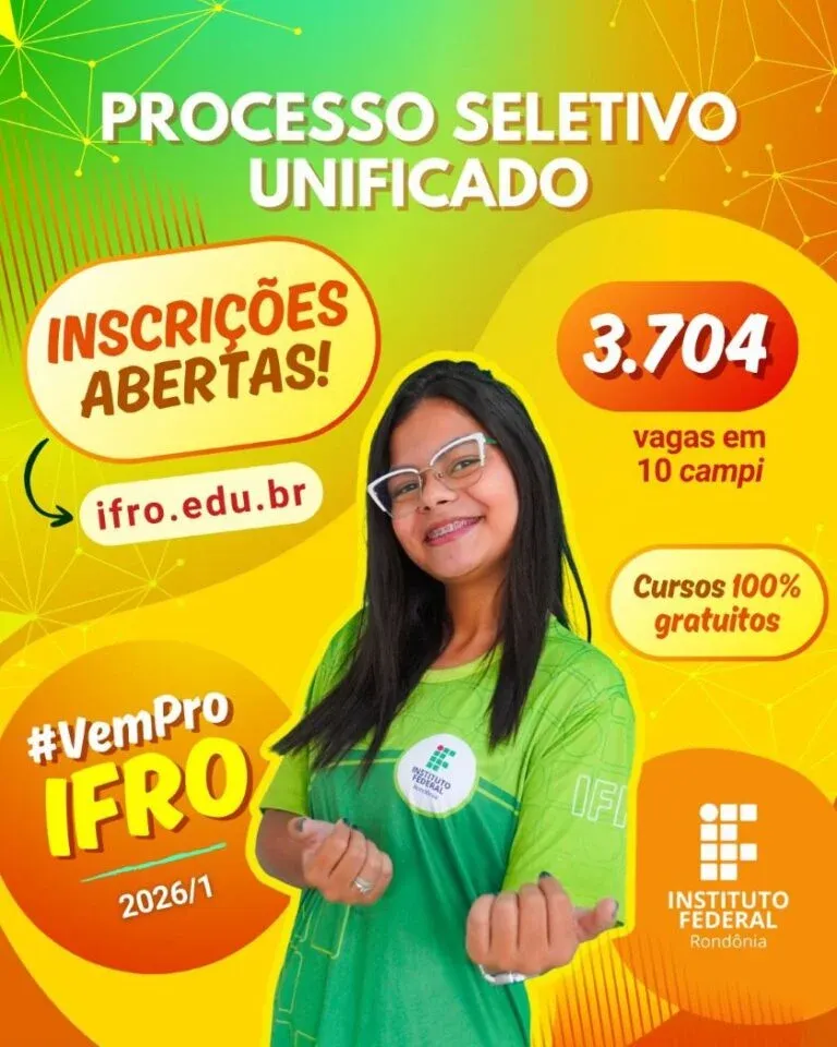 IFRO abre inscrições com mais de 3,7 mil vagas gratuitas para 2026