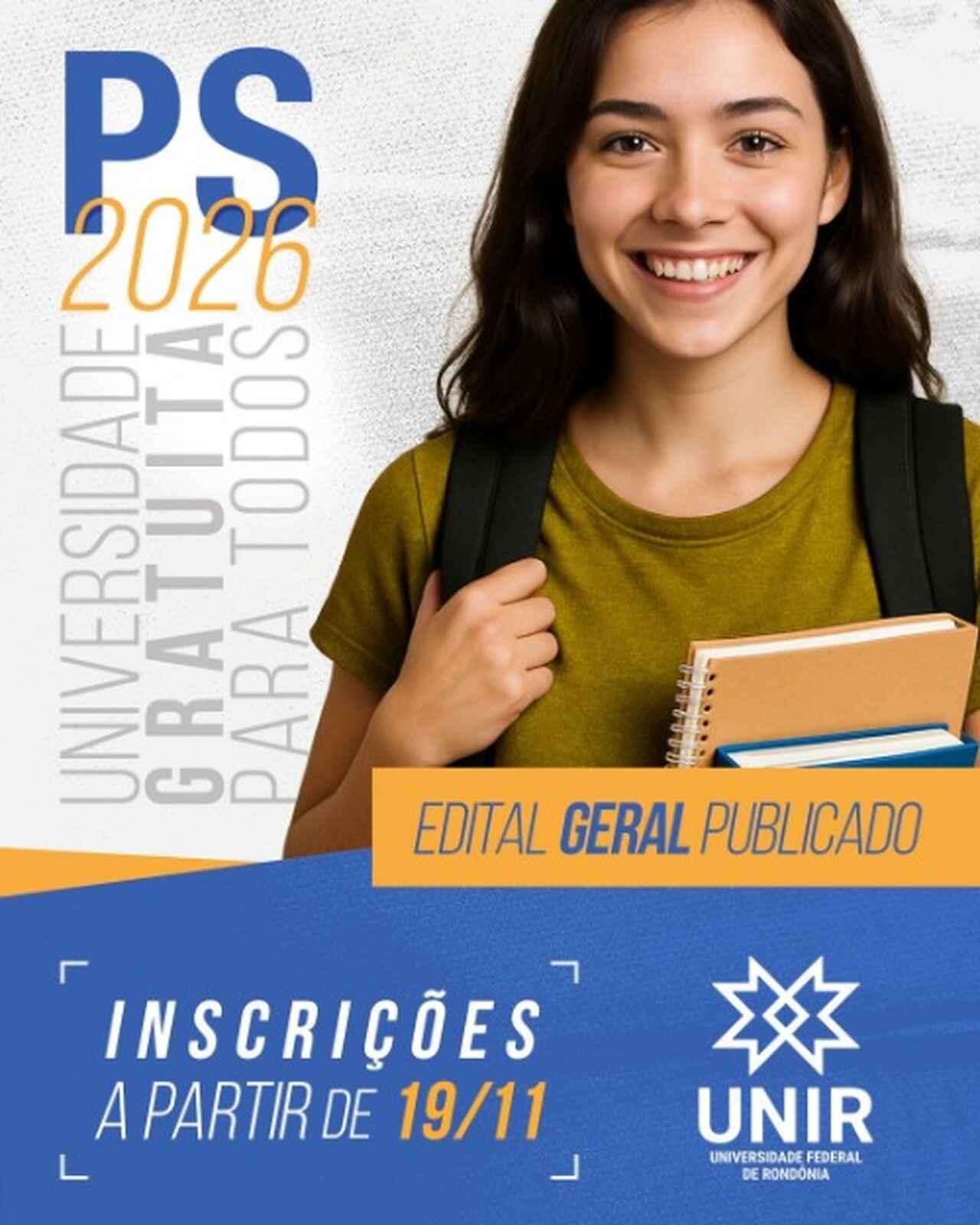 UNIR abre 2.895 vagas gratuitas em 65 cursos de graduação para o Processo Seletivo 2026