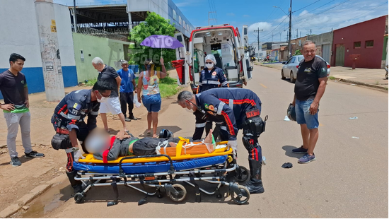 Motociclista sofre fratura exposta após colisão na zona Leste