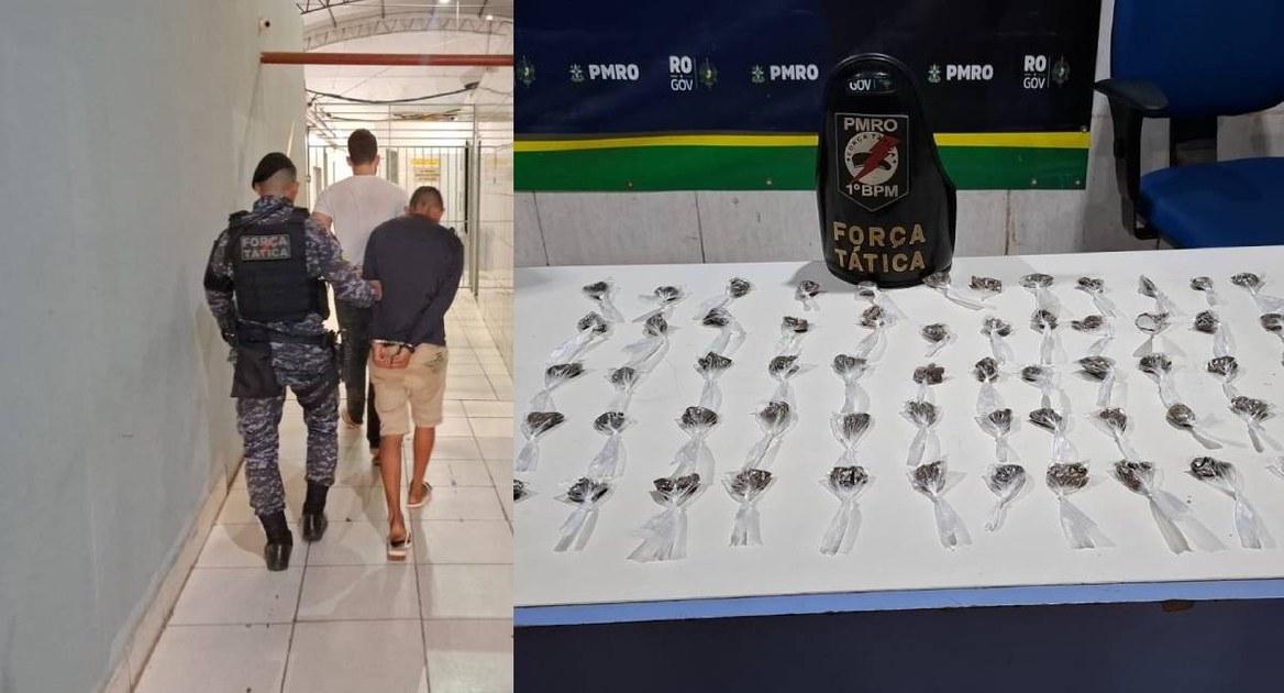 Motorista de aplicativo é preso e adolescente é apreendido com 60 porções de maconha no Centro de Porto Velho