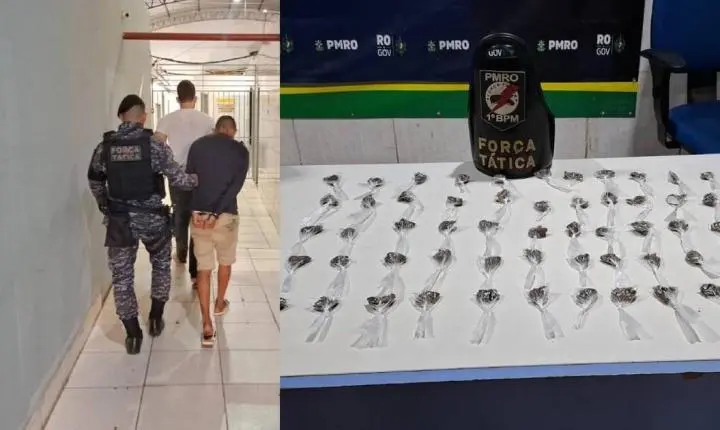 Motorista de aplicativo é preso e adolescente é apreendido com 60 porções de maconha no Centro de Porto Velho